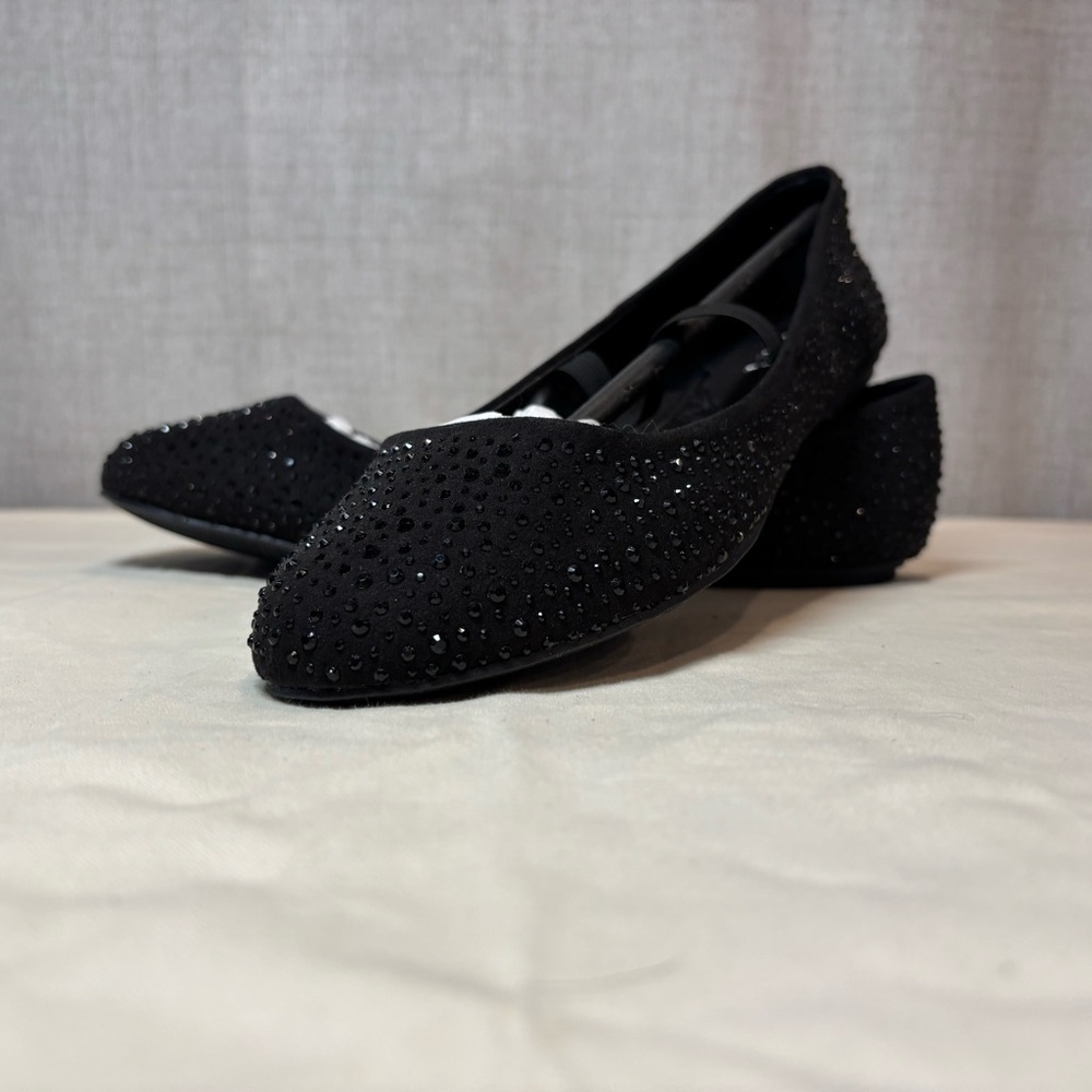 MIA black rhinestone ballet flat shoes parties dress up formal. NWT in box. 8.5 - Picture 5 of 12